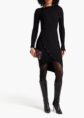 Philosophy di Lorenzo Serafini - Asymmetric ribbed-knit mini dress - Black - IT 38