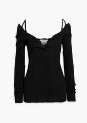 Philosophy di Lorenzo Serafini - Cold-shoulder ribbed Lyocell and wool-blend sweater - Black - IT 40