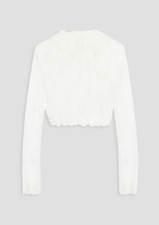 Philosophy di Lorenzo Serafini - Cropped embroidered tulle top - White - M