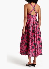 Philosophy di Lorenzo Serafini - Floral-print satin-twill midi dress - Pink - IT 38