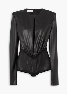 Philosophy di Lorenzo Serafini - Gathered cutout faux stretch-leather bodysuit - Black - IT 42