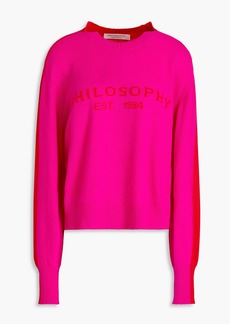 Philosophy di Lorenzo Serafini - Intarsia wool and cashmere-blend sweater - Pink - IT 40