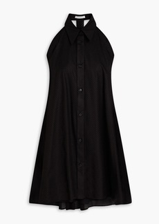 Philosophy di Lorenzo Serafini - Laser-cut stretch-cotton poplin mini shirt dress - Black - IT 38