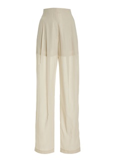 Philosophy di Lorenzo Serafini - Pleated Wool-Blend Wide-Leg Pants - Grey - IT 42 - Moda Operandi