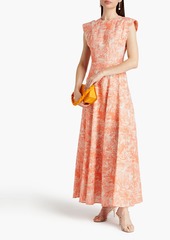 Philosophy di Lorenzo Serafini - Printed linen and cotton-blend maxi dress - Orange - IT 38