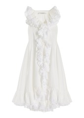 Philosophy di Lorenzo Serafini - Ruffled Cotton Mini Dress - White - IT 38 - Moda Operandi