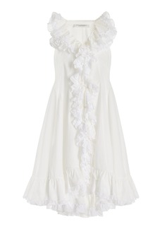 Philosophy di Lorenzo Serafini - Ruffled Cotton Mini Dress - White - IT 40 - Moda Operandi