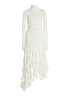 Philosophy di Lorenzo Serafini - Ruffled Lace Midi Dress - White - IT 38 - Moda Operandi