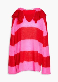 Philosophy di Lorenzo Serafini - Ruffled striped knitted polo sweater - Pink - IT 40