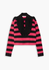 Philosophy di Lorenzo Serafini - Ruffled striped wool and cashmere-blend sweater - Black - IT 42