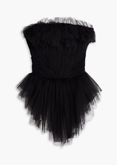 Philosophy di Lorenzo Serafini - Strapless ruffled tulle bustier top - Black - IT 38