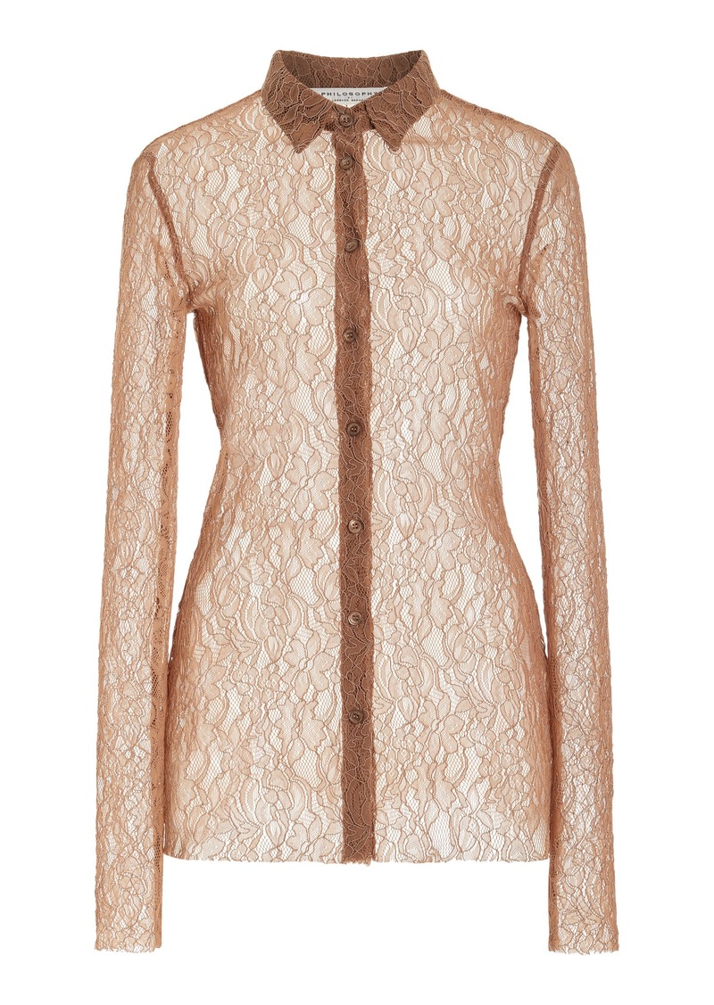 Philosophy di Lorenzo Serafini - Stretch Lace Top - Neutral - IT 38 - Moda Operandi