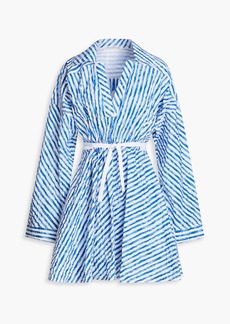 Philosophy di Lorenzo Serafini - Striped cotton mini dress - Blue - IT 42