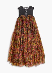 Philosophy di Lorenzo Serafini - Tiered floral-print tulle midi dress - Yellow - IT 44