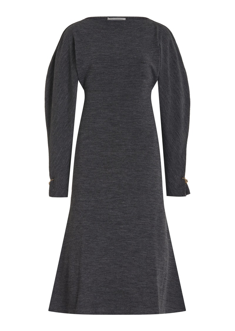 Philosophy di Lorenzo Serafini - Wool-Blend Dress - Grey - IT 42 - Moda Operandi