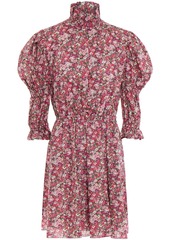 Philosophy di Lorenzo Serafini - Gathered floral-print cotton-voile mini dress - Pink - IT 44