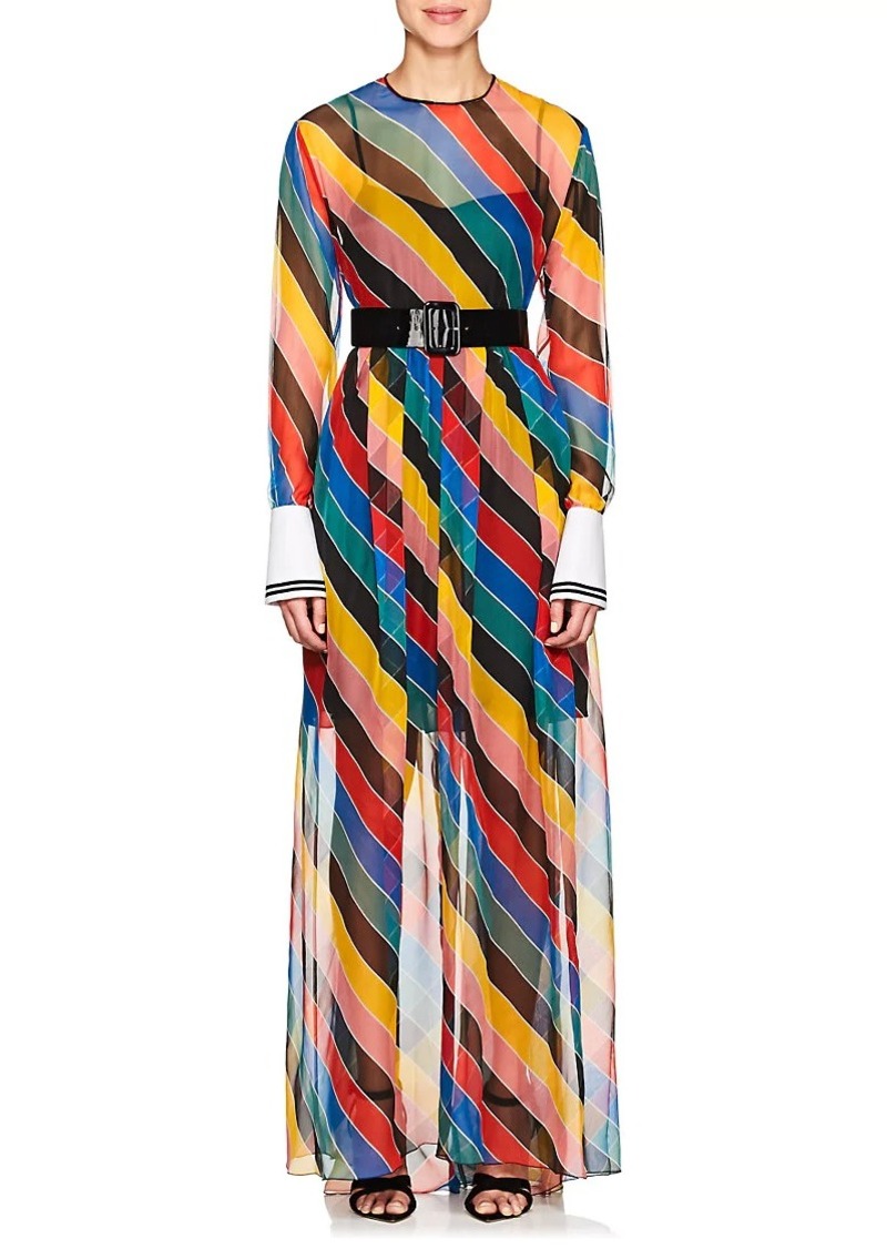 Philosophy di Lorenzo Serafini Women's Striped Chiffon Maxi Dress