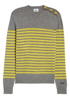 Philosophy Di Lorenzo Serafini x Smiley Company Stripe Virgin Wool & Cashmere Sweater in Yellow at Nordstrom