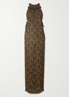 Philosophy Pleated Floral-print Georgette Maxi Dress