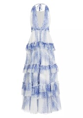 Philosophy Printed Tulle Maxi Dress