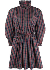 Philosophy puff-sleeve checked dress