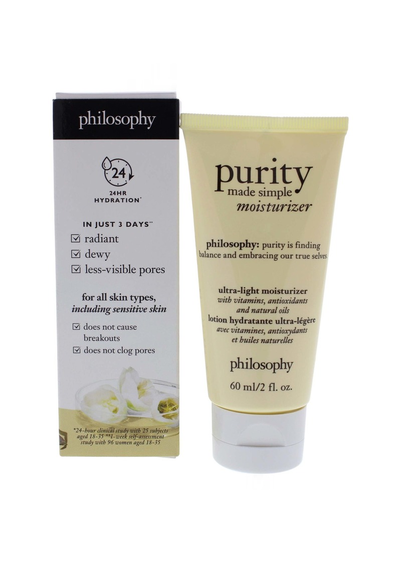 Purity Made Simple Moisturizer by Philosophy for Unisex - 2 oz Moisturizer