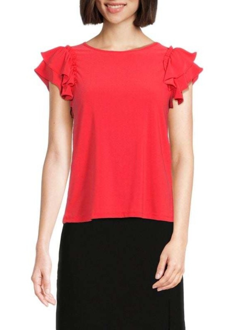 Philosophy Ruffle Sleeve Crepe Top