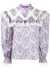 Philosophy ruffled floral-print blouse