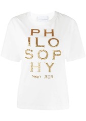 Philosophy sequin logo box-fit T-shirt