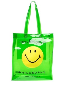 Philosophy Smiley slogan shoulder bag