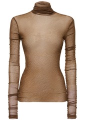 Philosophy Stretch Tulle Turtleneck Top