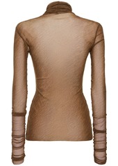 Philosophy Stretch Tulle Turtleneck Top