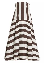 Philosophy Striped Foldover-Waist Midi skirt