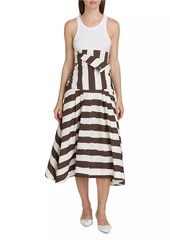 Philosophy Striped Foldover-Waist Midi skirt