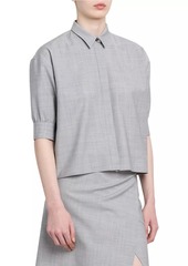 Philosophy Tropical Wool Button-Front Blouse