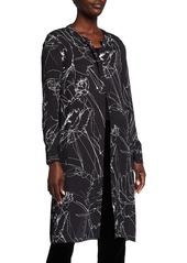 Piazza Sempione Abstract-Print Button-Down Long Shirt