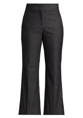 Piazza Sempione Cropped Flare Chambray Pants
