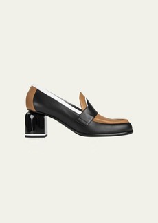 Pierre Hardy Easton Mixed Leather Heeled Loafers