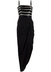 Pinko bead-embellished ruched evening dress