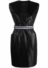 Pinko belted faux-leather dress