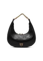 Pinko Black'Hobo' Hand Bag with Aged-gold Details in Leather Woman