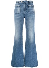 Pinko braided-edge flared jeans