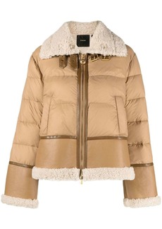 Pinko faux-detailing sherpa jacket