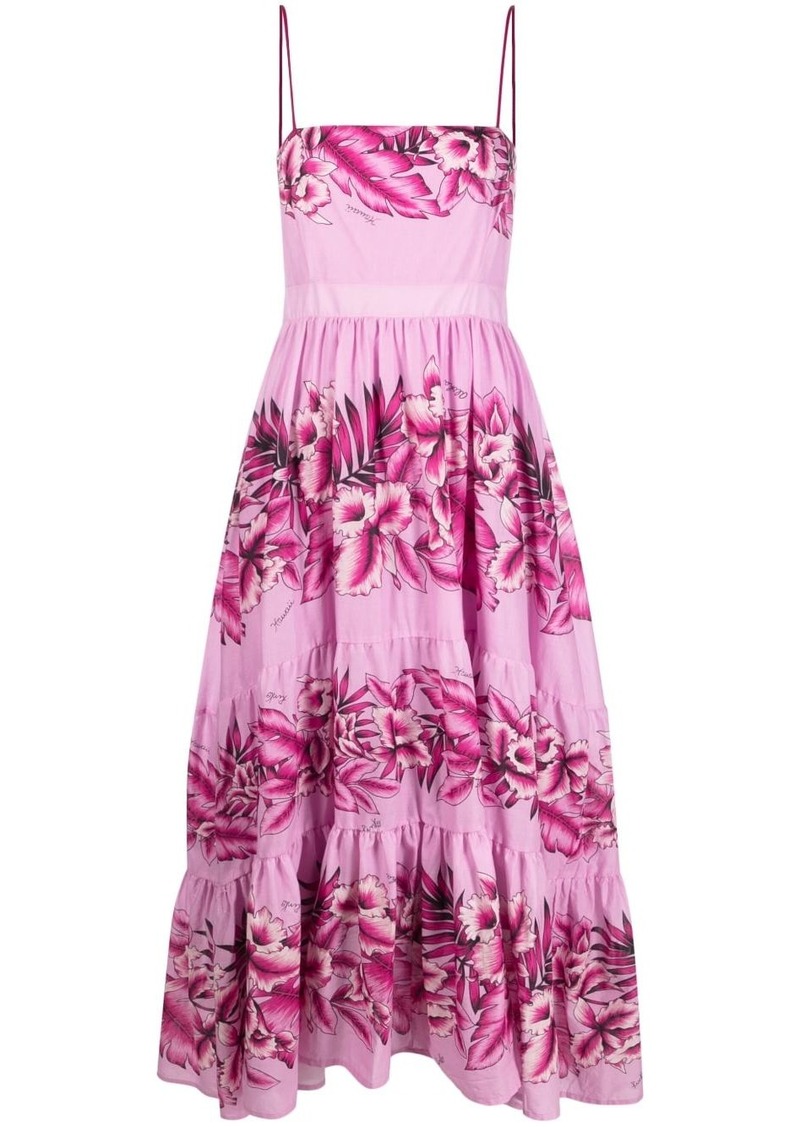 Pinko floral-print tiered maxi dress