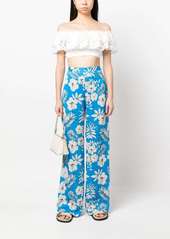 Pinko floral-print wide-leg trousers