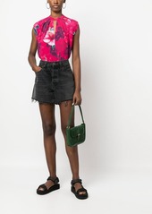 Pinko hibiscus-print sleeveless blouse