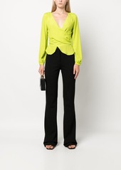 Pinko high-waisted flared crepe trousers