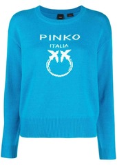 Pinko intarsia-knit logo crew-neck jumper