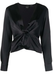 Pinko knot-detail silk blouse