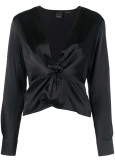 Pinko knot-detail silk blouse